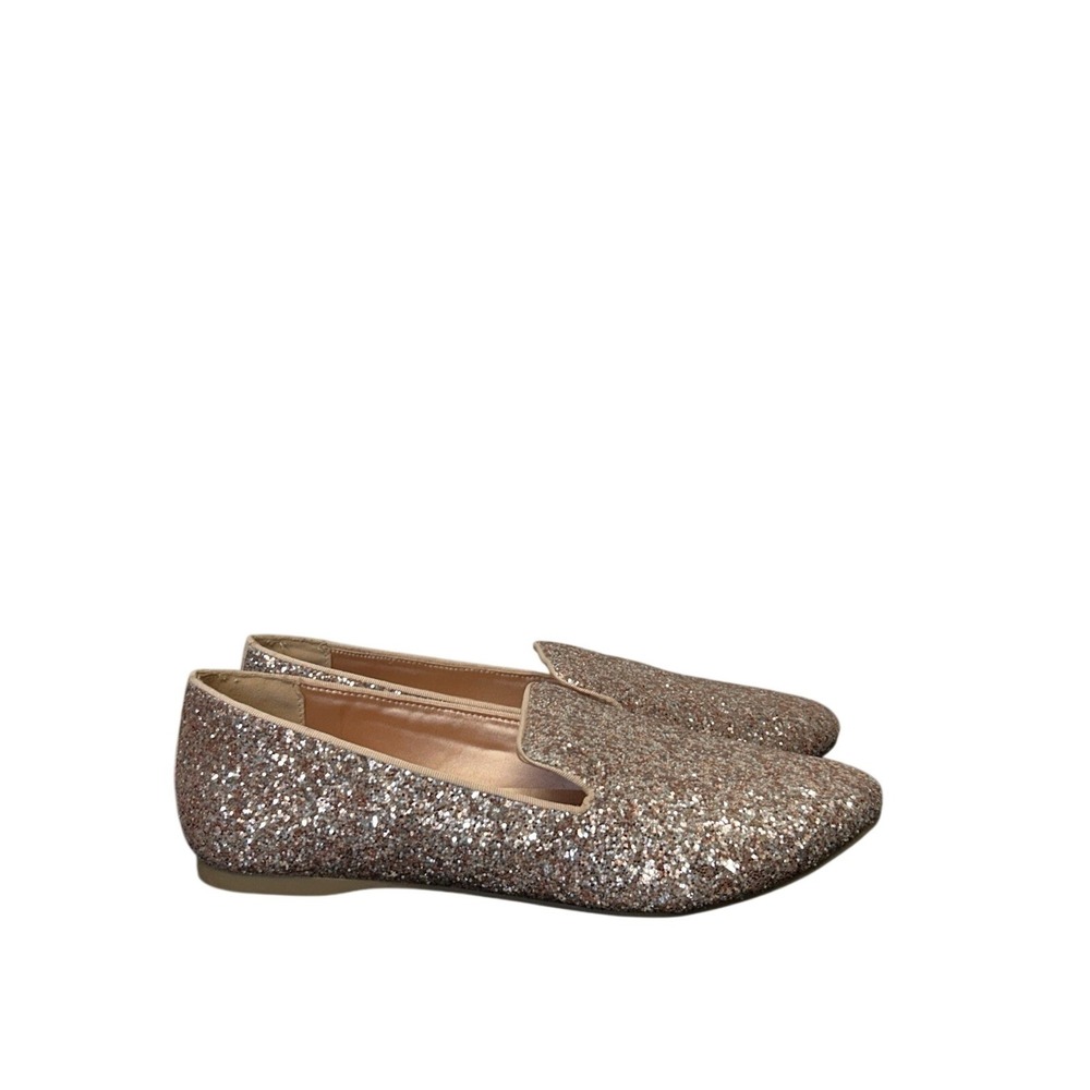 Birdies The Starling Glitter Loafer Flats Rose Gold Pink Sparkle Slip On 8.5 - Picture 2 of 9